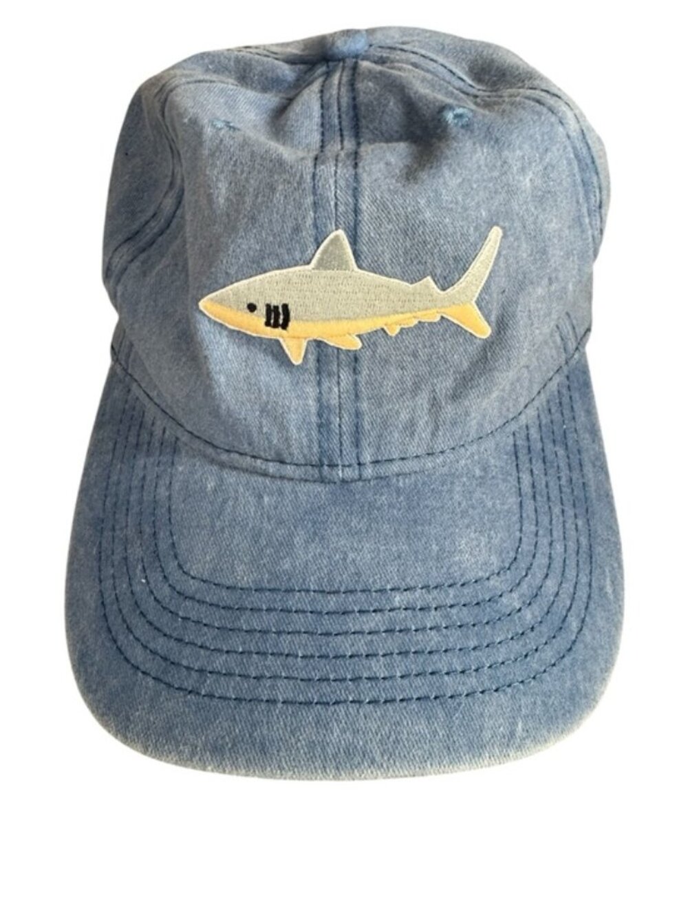 ✨🦈NWOT Cider Women's Blue Chambray Shark Coastal Casual Baseball Hat Cap